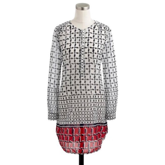 🚨SALE J.Crew Cotton Voile Houndstooth Tunic - Picture 3 of 8